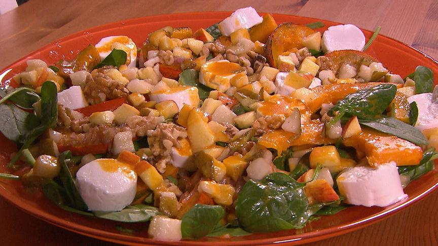 © ORF "bewusst gesund" am 23.11.2019: Spinatsalat mit Nüssen und Sanddorndressing