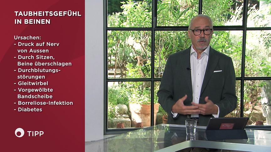 "Bewusst gesund" am 27.9.2025: „Bewusst gesund“-Tipp zum Thema Taubheitsgefühl in den Beinen