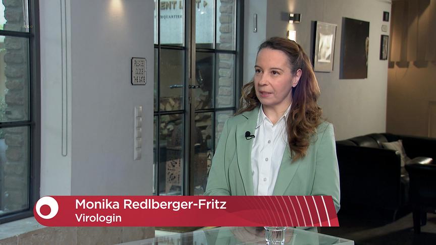 Virologin Dr. Monika Redlberger-Fritz von der MedUni Wien beim Interview im Studio